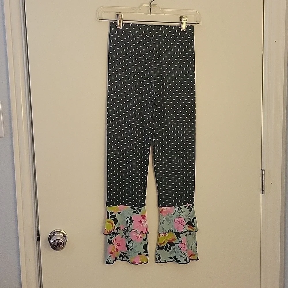 Ann LOREN Polka Dot Floral Two Piece Dress Set Size 9/10